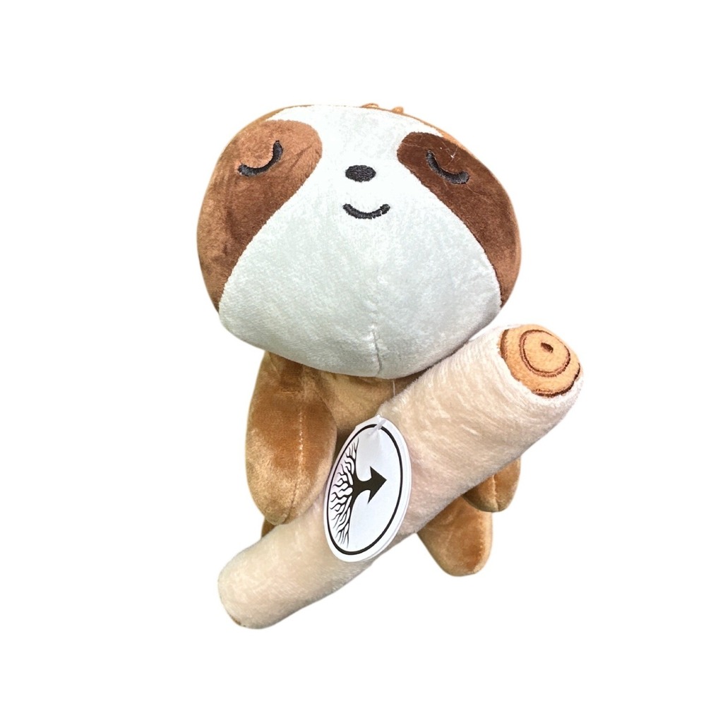 Follow Your Legend Larry the Sloth Plush Brown Tan Sleeping Animal Toy NFC Tag